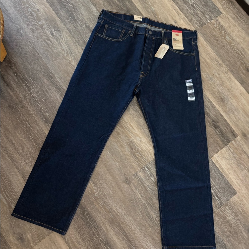Levi's 501 Original Fit Dark Blue Men’s Jeans Sz 38X29 NWT - Picture 2 of 7